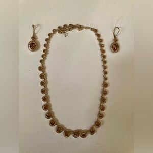 Amber stone Necklace and earring set